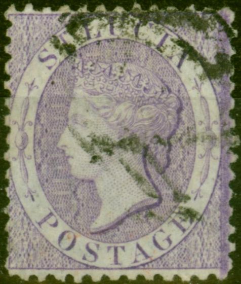 Valuable Postage Stamp St Lucia 1864  Mauve SG13a Used Fine