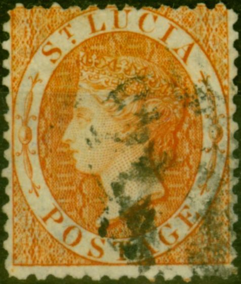 Collectible Postage Stamp St Lucia 1876 Orange SG18 Used Fine