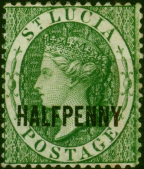 Rare Postage Stamp St Lucia 1881 1/2d Green SG23 Fine Unused
