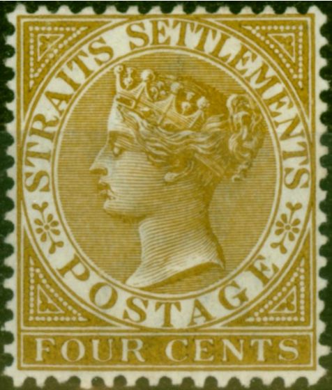 Valuable Postage Stamp Straits Settlements 1883 4c Deep Brown SG64b Fine & Fresh LMM