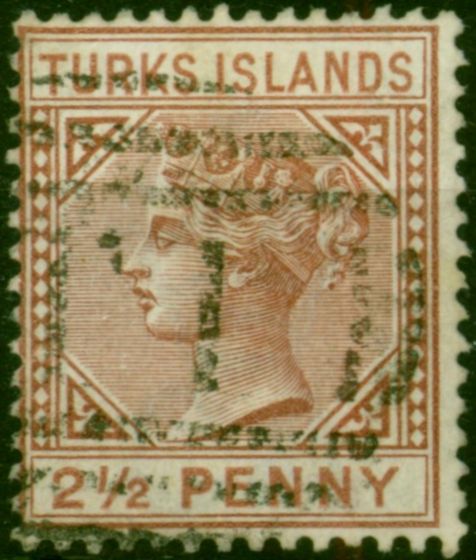 Turks Islands 1882 2 1/2d Red-Brown SG56 Fine Used Queen Victoria (1840-1901) Old Stamps