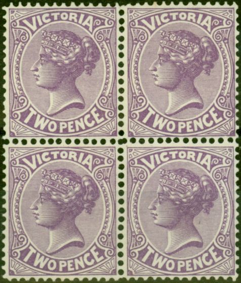 Collectible Postage Stamp from Victoria 1901 2d Lilac SG387var Wmk Inverted Die I V.F MNH & VLMM Block of 4