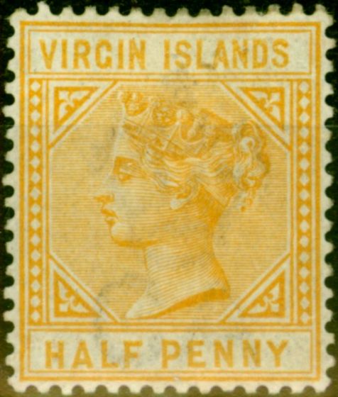 Collectible Postage Stamp from Virgin Islands 1883 1/2d Yellow-Buff SG26 Ave Mtd Mint