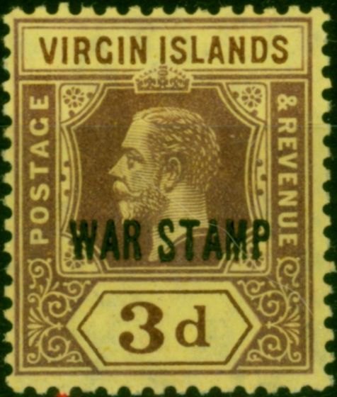 Virgin Islands 1916 3d Purple-Yellow SG79 Fine LMM  King George V (1910-1936) Collectible Stamps