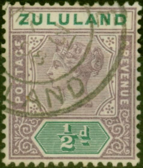 Valuable Postage Stamp Zululand 1894 1/2d Dull Mauve & Green SG20 Fine Used