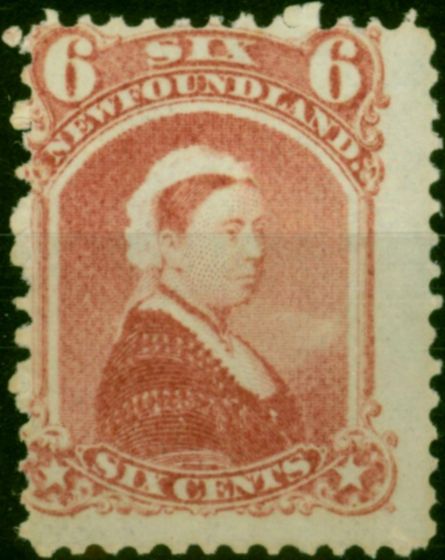 Newfoundland 1870 6c Rose SG39 Good MM. Queen Victoria (1840-1901) Mint Stamps