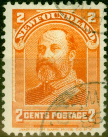 Collectible Postage Stamp from Newfoundland 1897 2c Orange SG86 V.F.U