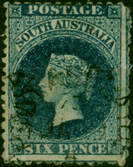South Australia 1869 6d Prussian Blue SG73 Fine Used . Queen Victoria (1840-1901) Used Stamps