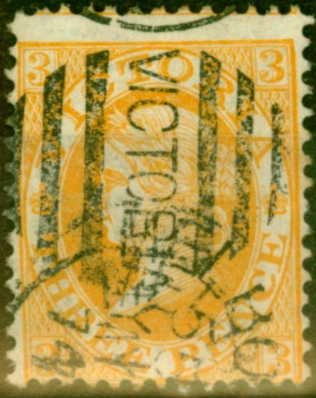 Collectible Postage Stamp from Victoria 1873 3d Orange SG134b Good Used