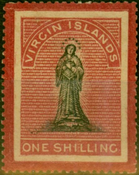 Collectible Postage Stamp Virgin Islands 1867 1s Black & Rose-Carmine SG19 Good to Fine MM