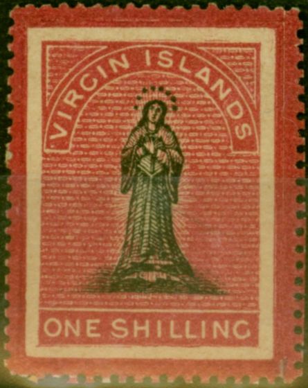Rare Postage Stamp Virgin Islands 1867 1s Black & Rose-Carmine SG19 Good to Fine MM (3)