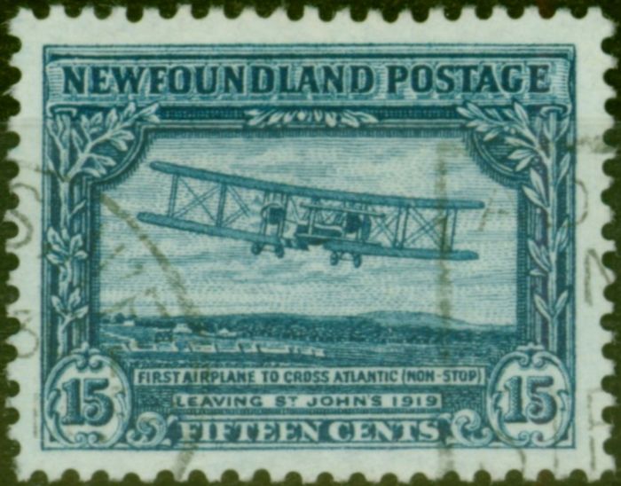 Old Postage Stamp Newfoundland 1931 15c Blue SG206 Fine Used