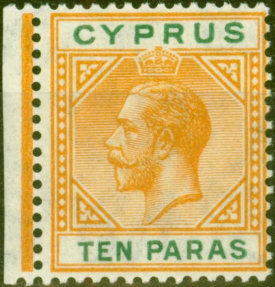 Old Postage Stamp from Cyprus 1921 10pa Orange & Green SG85 Fine Mtd Mint
