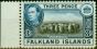 Rare Postage Stamp from Falklands Islands 1938 3d Black & Deep Blue SG153a Very Fine MNH