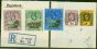 Collectible Postage Stamp from St Helena 1912 SG72, 78, 80 & 84 on Part Reg Cover/Large Piece to Germany