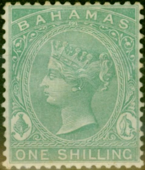 Rare Postage Stamp Bahamas 1863 1s Green SG39b Good MM