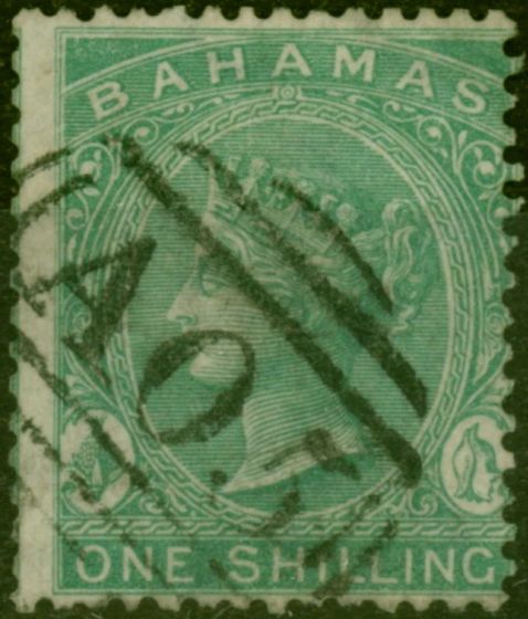 Collectible Postage Stamp Bahamas 1863 1s Green SG39b P.14 Thin Paper Fine Used