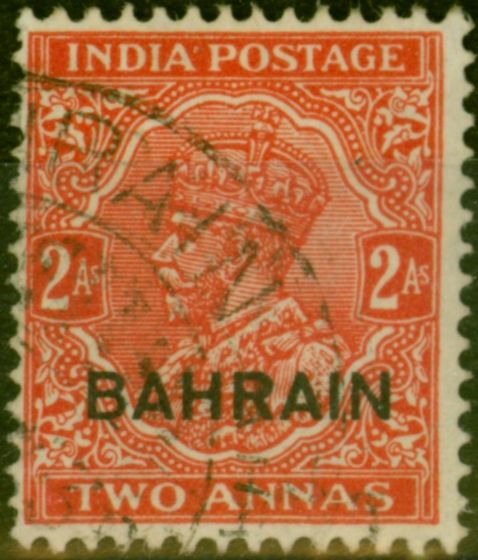 Old Postage Stamp from Bahrain 1933 2a Vermilion SG6 V.F.U