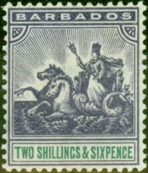 Collectible Postage Stamp from Barbados 1905 2s6d Violet & Green SG144 V.F Very Lightly Mtd Mint