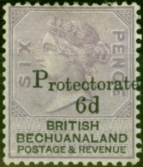 Rare Postage Stamp from Bechuanaland 1888 6d on 6d Lilac & Black SG45 Fine Mounted Mint