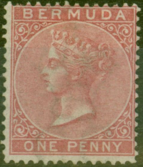 Valuable Postage Stamp from Bermuda 1865 1d Rose-Red SG1 Fine Mtd Mint