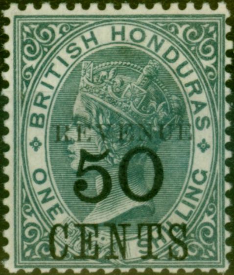 Collectible Postage Stamp from British Honduras 1899 50c on 1s Grey SG69 Fine Lightly Mtd Mint