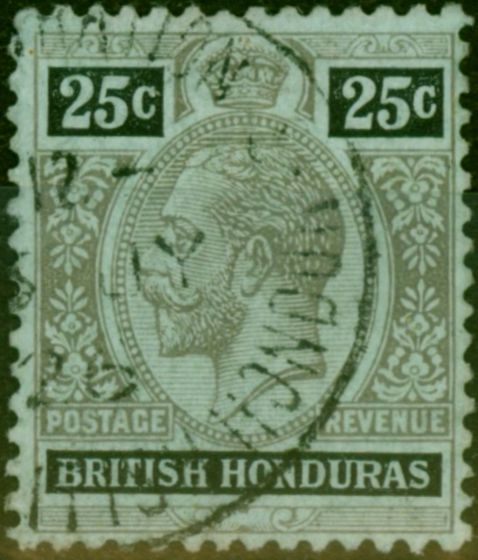 Rare Postage Stamp British Honduras 1921 25c on Emerald Back SG106b Fine Used