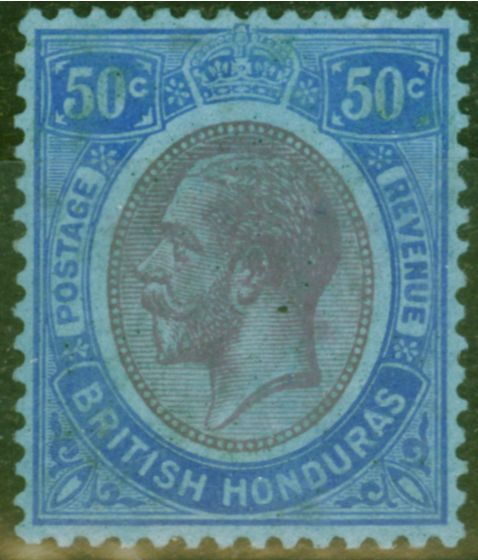 Collectible Postage Stamp from British Honduras 1923 50c Purple & Blue-Blue SG134 Fine Lightly Mtd Mint