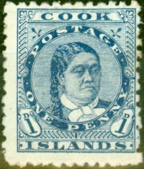 Collectible Postage Stamp from Cook Islands 1894 1d Blue SG6 Good Mtd Mint