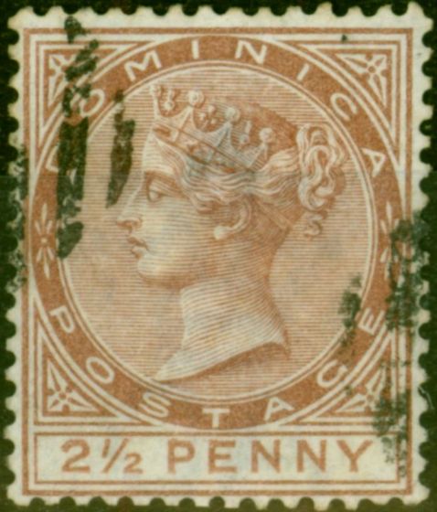 Valuable Postage Stamp from Dominica 1879 2 1/2d Red-Brown SG6 Good Used