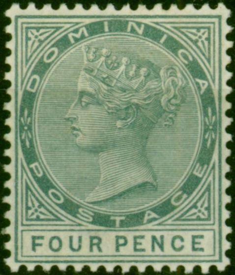 Dominica 1886 4d Grey SG24 Fine MM Queen Victoria (1840-1901) Rare Stamps