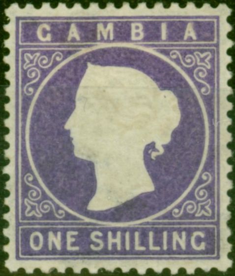 Collectible Postage Stamp Gambia 1887 1s Violet SG35 Fine MM