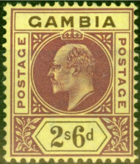 Collectible Postage Stamp from Gambia 1965 2s6d Purple & Brown-Yellow SG55 Fine Mtd Mint