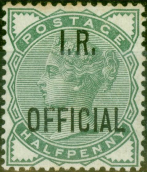 Valuable Postage Stamp from GB 1882 1/2d Pale-Green SG02 I.R. Official Good Mtd Mint