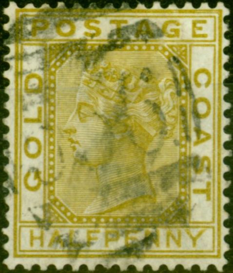 Valuable Postage Stamp from Gold Coast 1879 1/2d Olive-Yellow SG4 Fine Used Stamp
