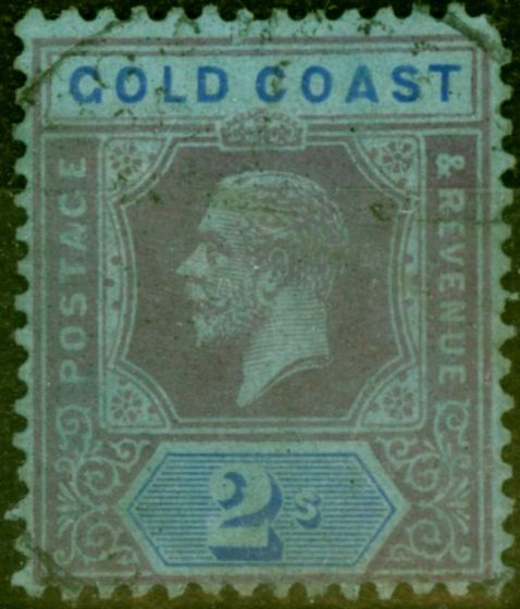 Valuable Postage Stamp from Gold Coast 1921 2s Purple & Blue-Blue SG80b Die II Good Used