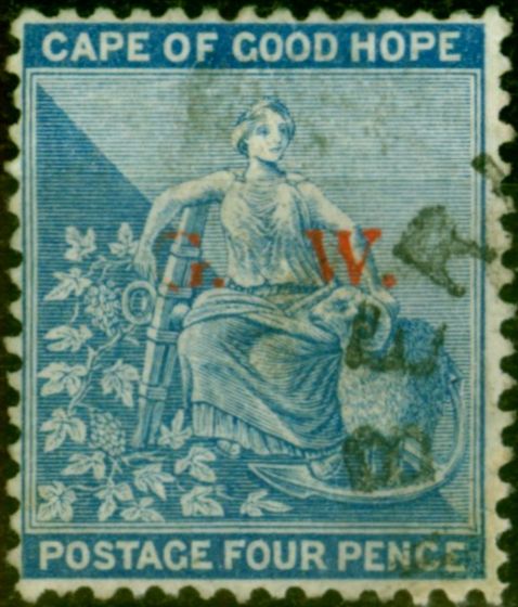 Valuable Postage Stamp from Griqualand West 1877 4d Blue SG3 Fine Used