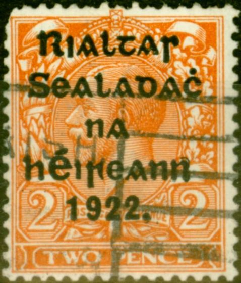 Collectible Postage Stamp from Ireland 1922 2d Bright Orange SG29a Die II Good Used