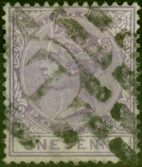 Collectible Postage Stamp Lagos 1876 1d Lilac-Mauve SG10 Good Used