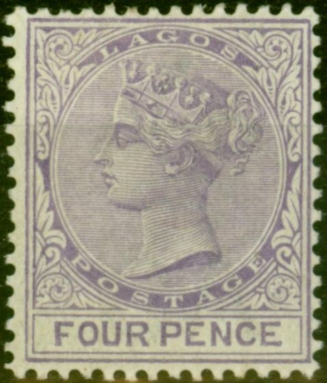 Valuable Postage Stamp Lagos 1884 4d Pale Violet SG24 Fine & Fresh LMM