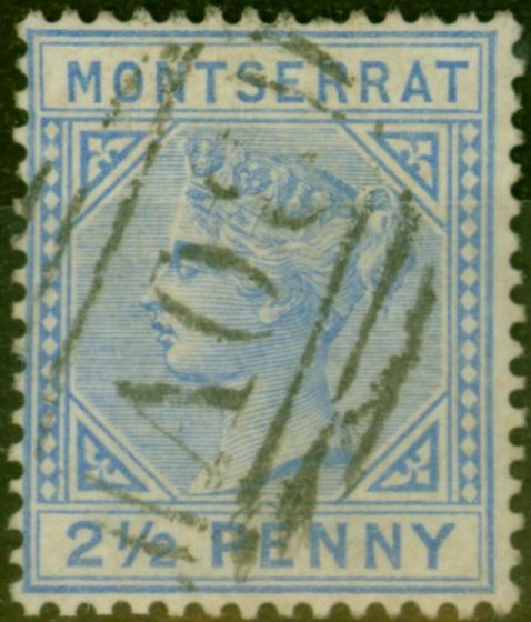 Collectible Postage Stamp Montserrat 1885 2 1/2d Ultramarine SG10 Fine Used