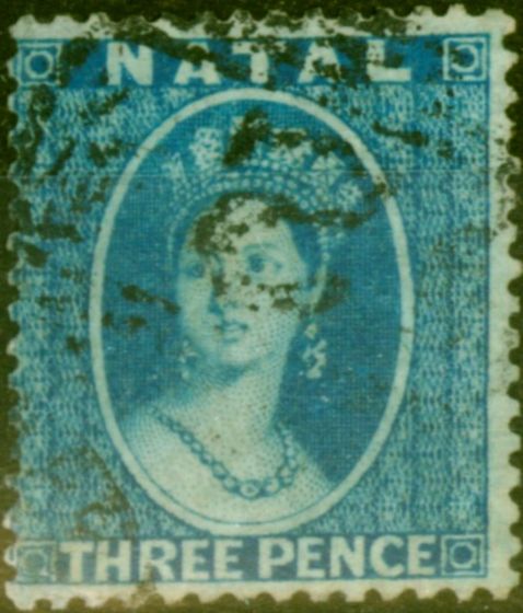 Collectible Postage Stamp from Natal 1861 3d Blue SG11 Fine Used (2)