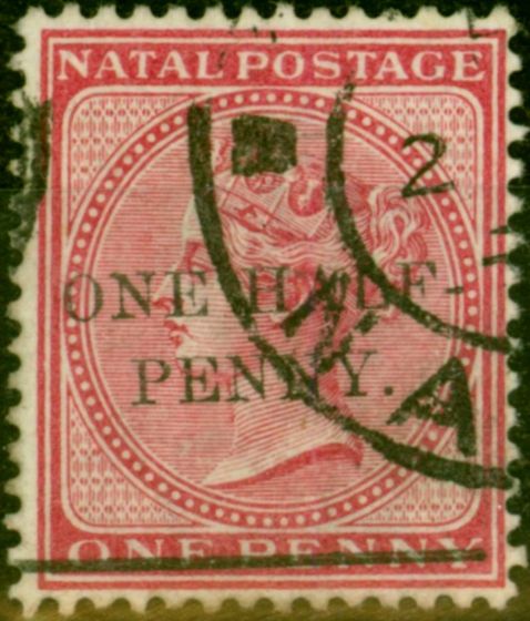 Valuable Postage Stamp from Natal 1885 1/2d on 1d Rose SG104 Fine Used (2)
