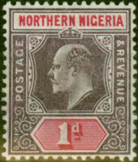Old Postage Stamp Northern Nigeria 1905 1d Dull Purple & Carmine SG21 Very Fine VLMM