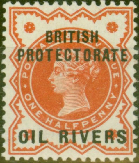 Collectible Postage Stamp from Oil Rivers 1892 1/2d Vermilion SG1 Fine Very Lightly Mtd Mint