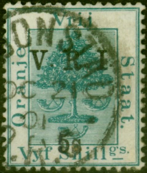 Valuable Postage Stamp Orange Free State 1900 5s on 5s Green SG122 Fine Used