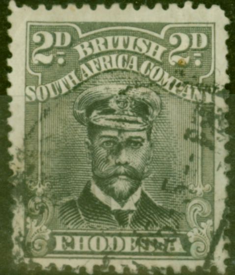 Rare Postage Stamp from Rhodesia 1919 2d Black & Grey SG257 Die III Fine Used