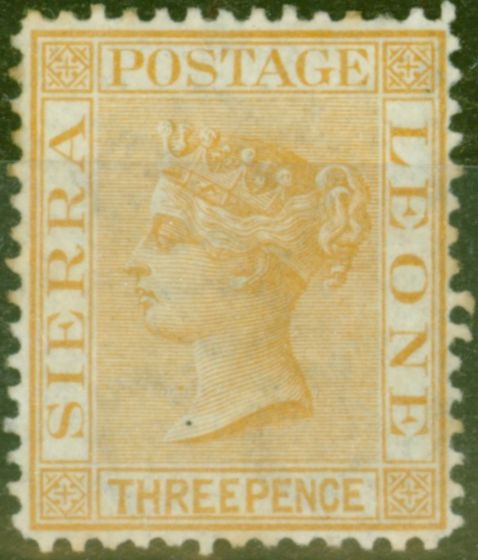 Old Postage Stamp from Sierra Leone 1876 3d Buff SG20 Ave Mtd Mint