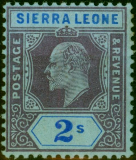 Valuable Postage Stamp Sierra Leone 1908 2s Purple & Bright Blue-Blue SG109 Fine MM
