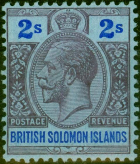 Old Postage Stamp Solomon Islands 1914 2s Purple & Blue-Blue SG34 Fine LMM